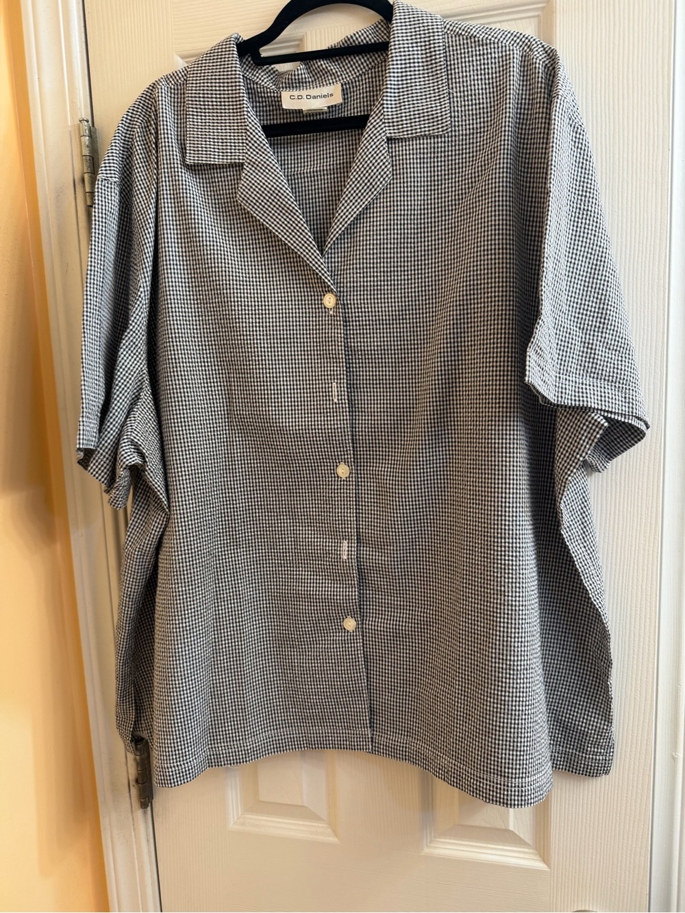 C.D. Daniels Black & White Micro Check Short Sleeve Button Shirt